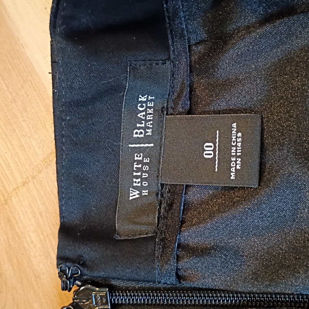 White House Black Market Embroidered Black Pencil - Picture 2 of 7